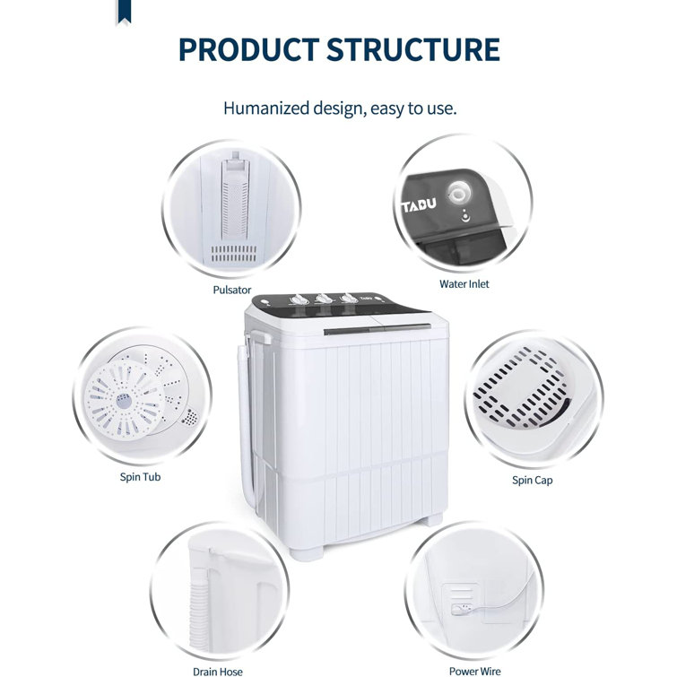 Tabu 16.5lbs Portable Washer & Dryer Combo in White 410012710WTA