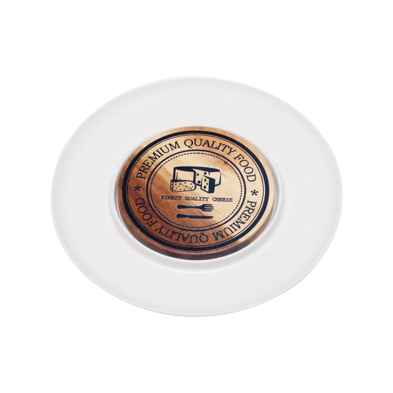 10.25" Cheese Serving Plate with Acacia Board