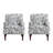 Glenetta Iliana Upholstered Rococo Black Cotton Blend Armchair with Solid Wood Legs and Nailhead Trim-2016617759