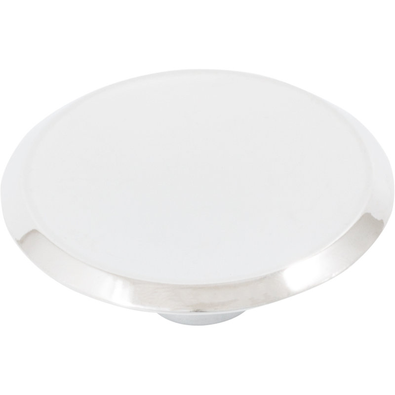 Le bouton mesure 1 1/2 po de diamètre - Chrome poli, Blanc