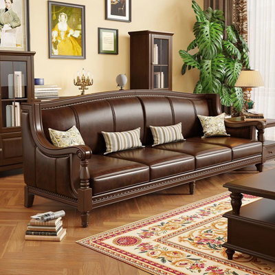 American-style light luxury leather sofa