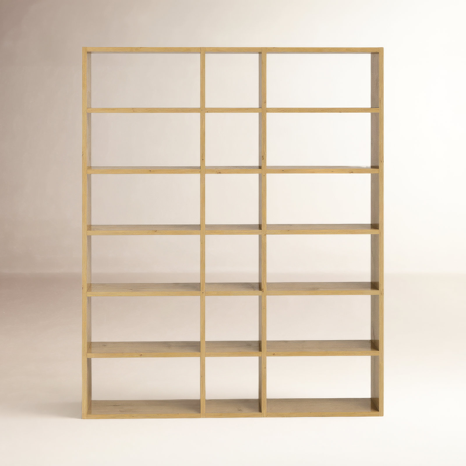 Araeya Wide Geometric Bookcase, Oak