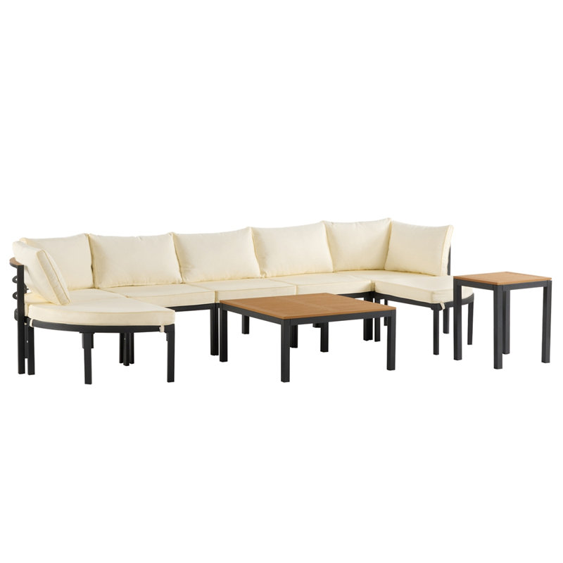 Ensemble de conversation modulaire d'extérieur moderne, Beige
