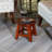Carved Wooden Step Stool, Queen Bee