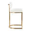 Tabouret de comptoir à hauteur fixe en métal doré et tissu - ensemble de 2-2139430060-2139430064