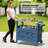 HDPE Bar Cart Portable Outdoor Table Made of Durable Wood-look Resin And Stainless-1718254373
