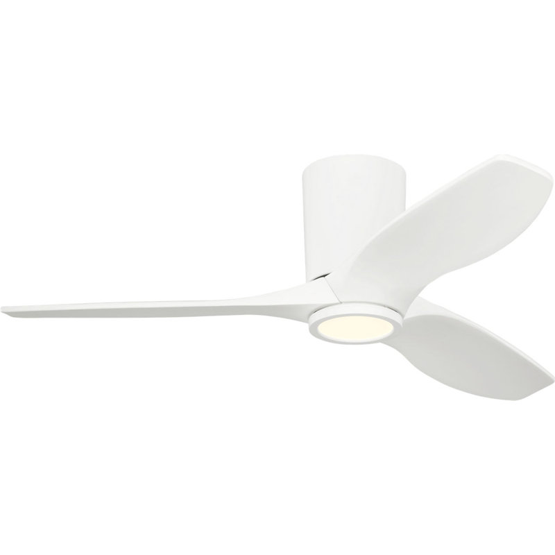 Seyra Smart Hugger LED Ceiling Fan, Matte White, Matte White, 44" Wide