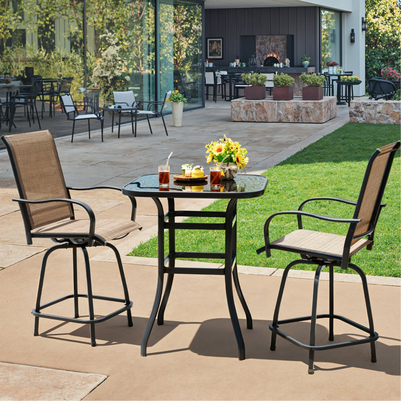 Deert 2 - Person Patio Dining Set with Square Table