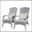 Chaise de patio avec coussins (coussin gris)
