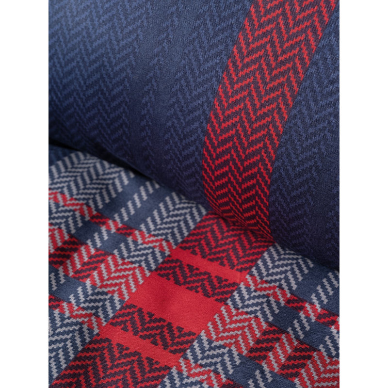 Premium Ranforce King Quilt Cover Set, 100% Cotton, 94.5 x 86.6 inches | Includes 2 Pillowcases (23.6 x 23.6 inches) | Reactive Printing, Machine Washable, Button & Envelope Closure | Stylish Red & Dark Blue Design