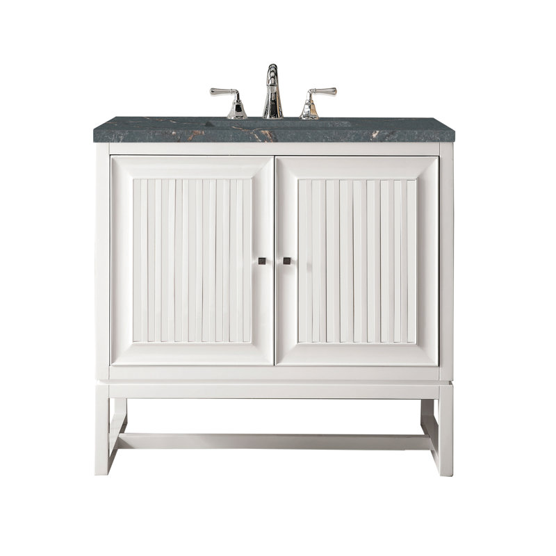 Athens 36'' W Single Vanity, Glossy White, Parisien Bleu, 8" Widespread