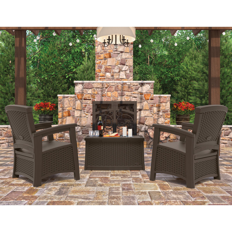 Java Resin Wicker 30-Gallon Outdoor Storage Table