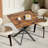 Rustic Square Side Table, X-Frame Metal Legs With Wood Grain Tabletop, Industrial Accent End Table For Living Room, Bedroom & Home Office, Brown, 31.5 X 31.5 X 29.5 Inches-310913856