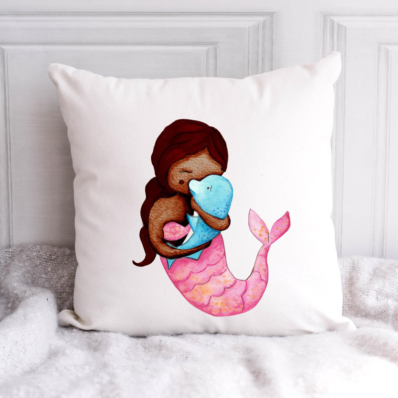 Nautical Sea Life_343 - Coussin décoratif en polyester, H 20 po x l 20 po