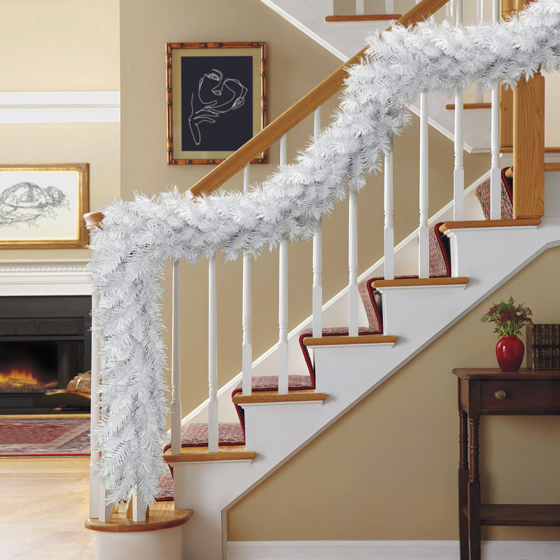 Artificial White Round Valley Pine Garland