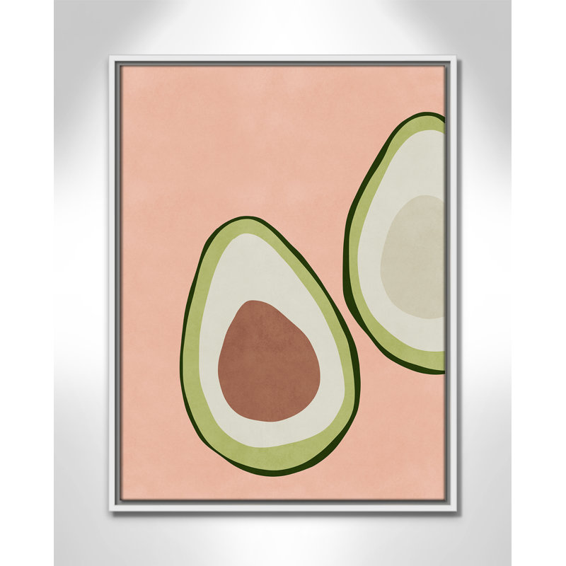 Avocat tranché - reproduction d'art, H 25,5 po x l 19,5 po x P 2 po, Toile blanche encadrée, Toile