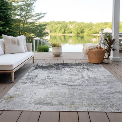 Tapis intérieur / extérieur gris lavable à la machine Xhevrie