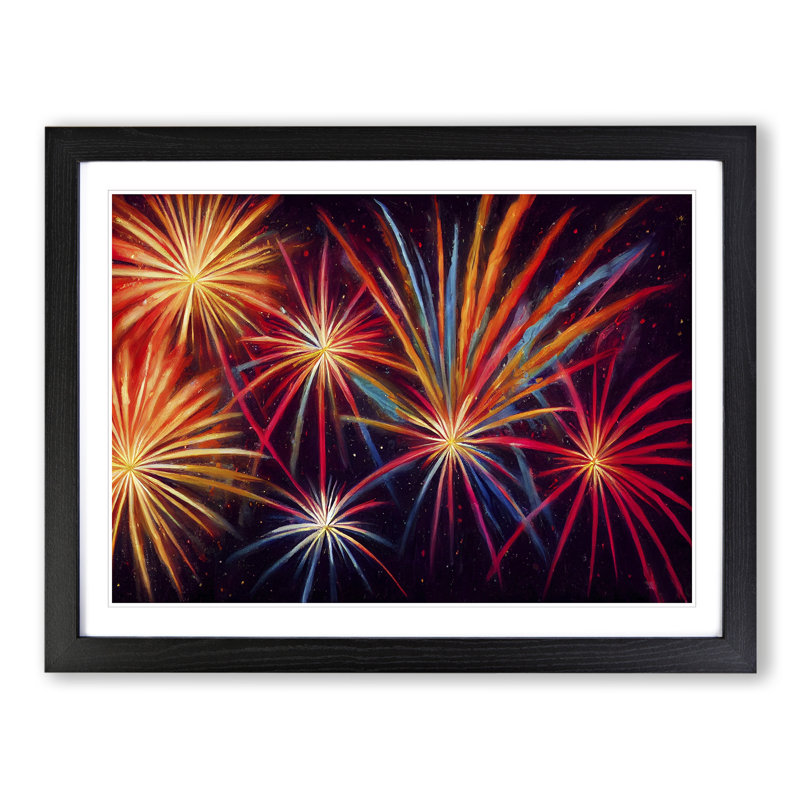 Showstopping Fireworks - Framed Print, Black, 46cm H x 64cm W x 2cm D