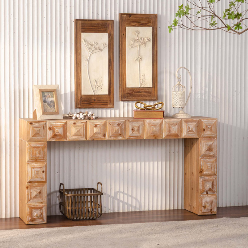 Console en bois massif et panneau de fibres à densité moyenne 59,06 po