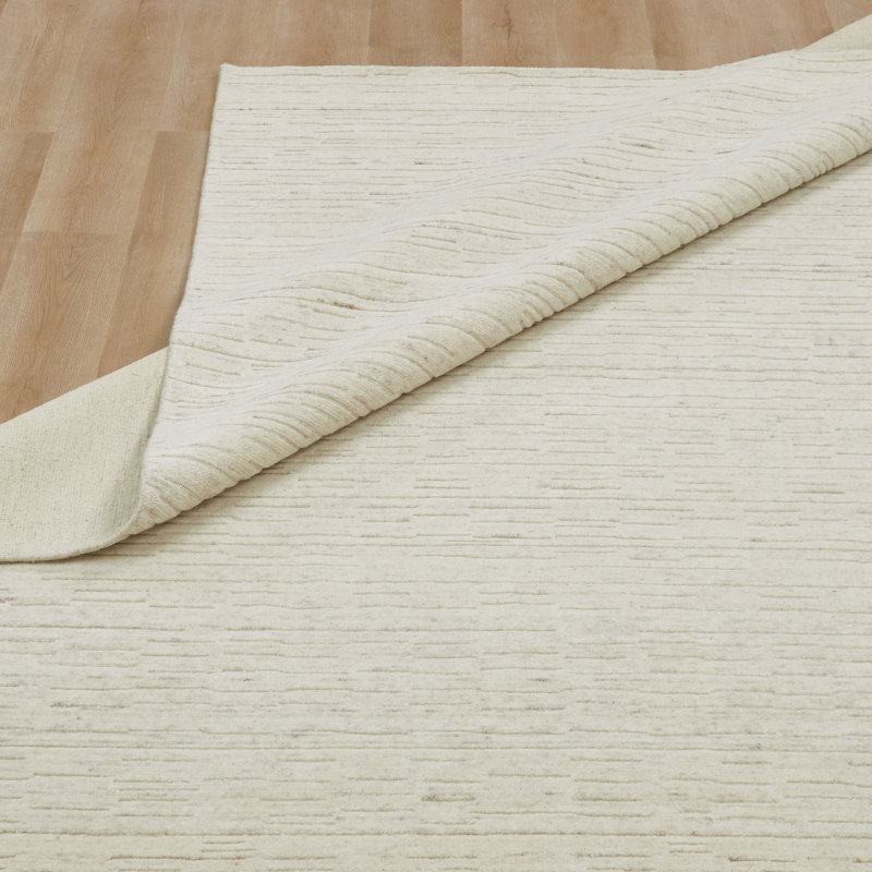 Luxe Wool Area Rug, Cream, Rectangle 9'6" x 13'