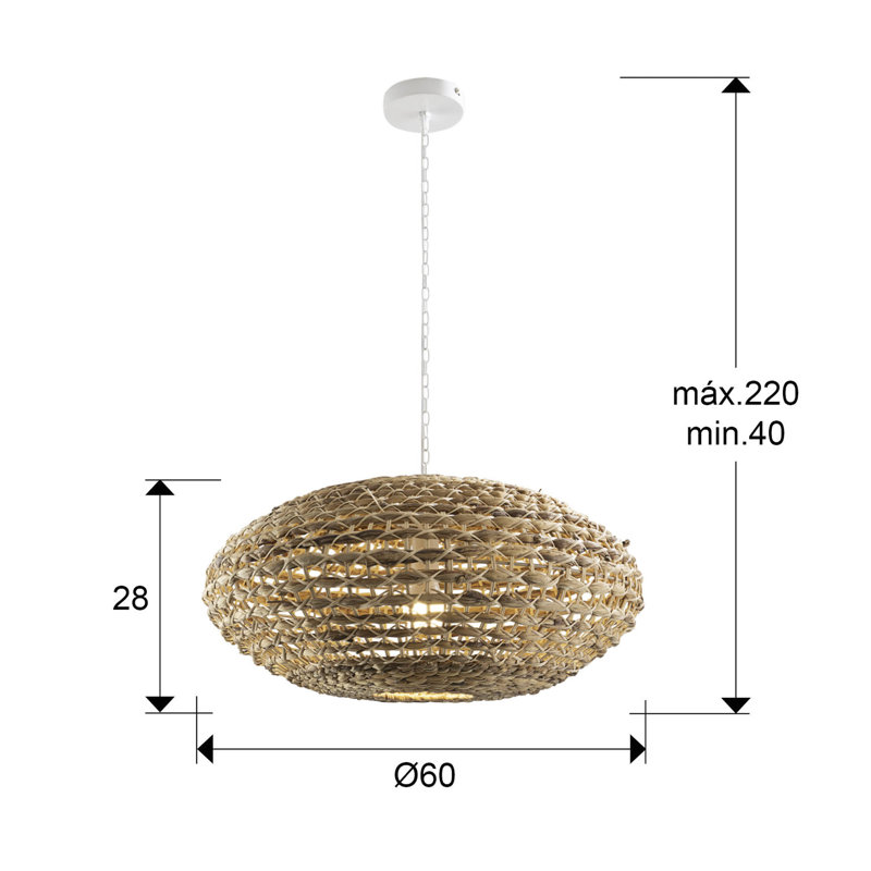 Amberlynn 1 - Light Natural Finish Sphere Pendant
