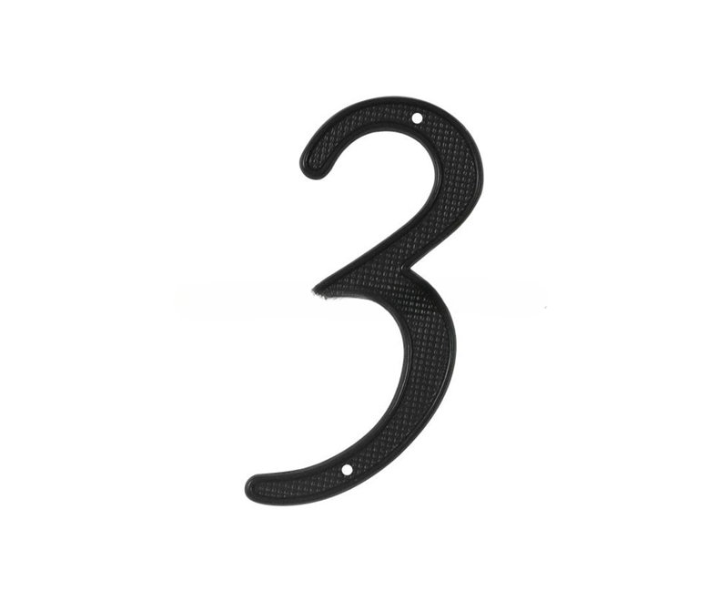 Deltana RNZ4-3 4" Numbers Zinc Die-Cast, Black