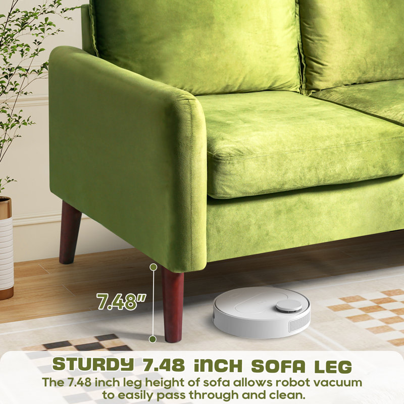  56" Velvet Sofa For Small Spaces, Compact Living Room & Apartment Furniture, Easy To Clean And Space Saving Design