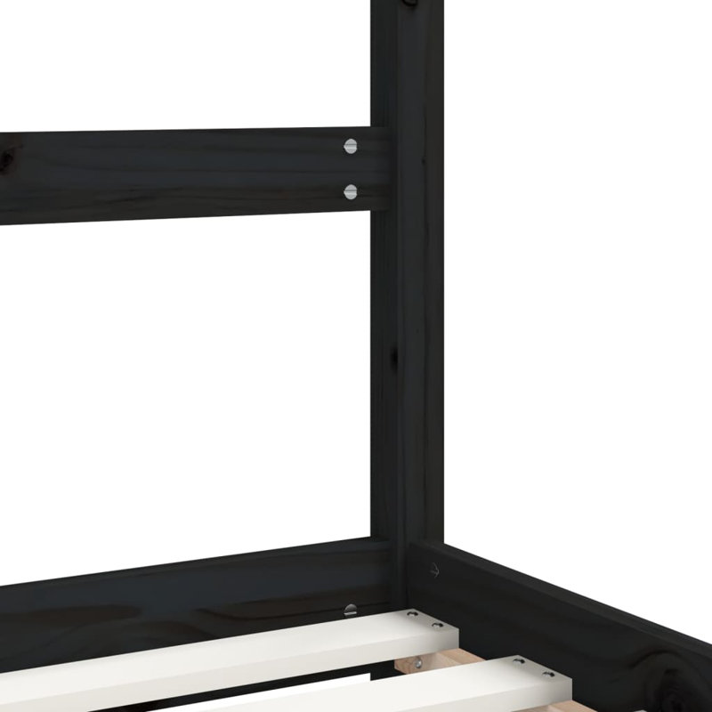 Saer Solid Wood Canopy Bed by Harriet Bee, Black, 80 x 160cm