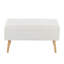 Bench In Natural Wood And Cream Fabric