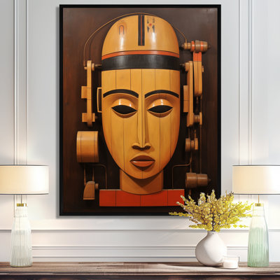 Portrait de masque de bois africain - Art mural africain