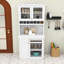 Garde-manger autoportant en bois avec portes en verre trempé, tablettes réglables et porte-bouteilles-47513302