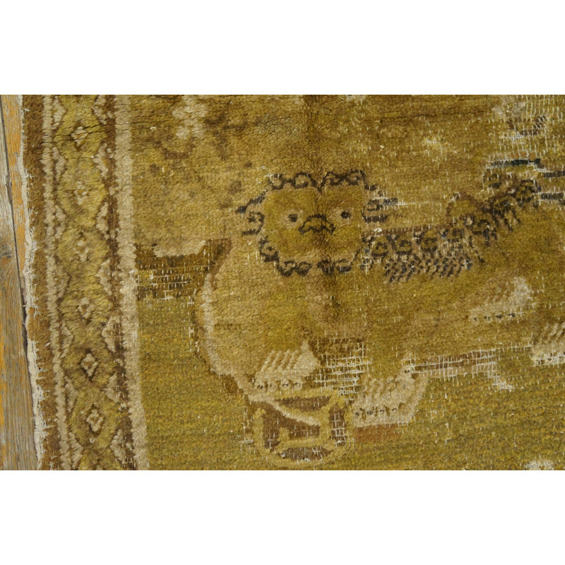 Antique Tibetan Chinese Floral Knotted Rug