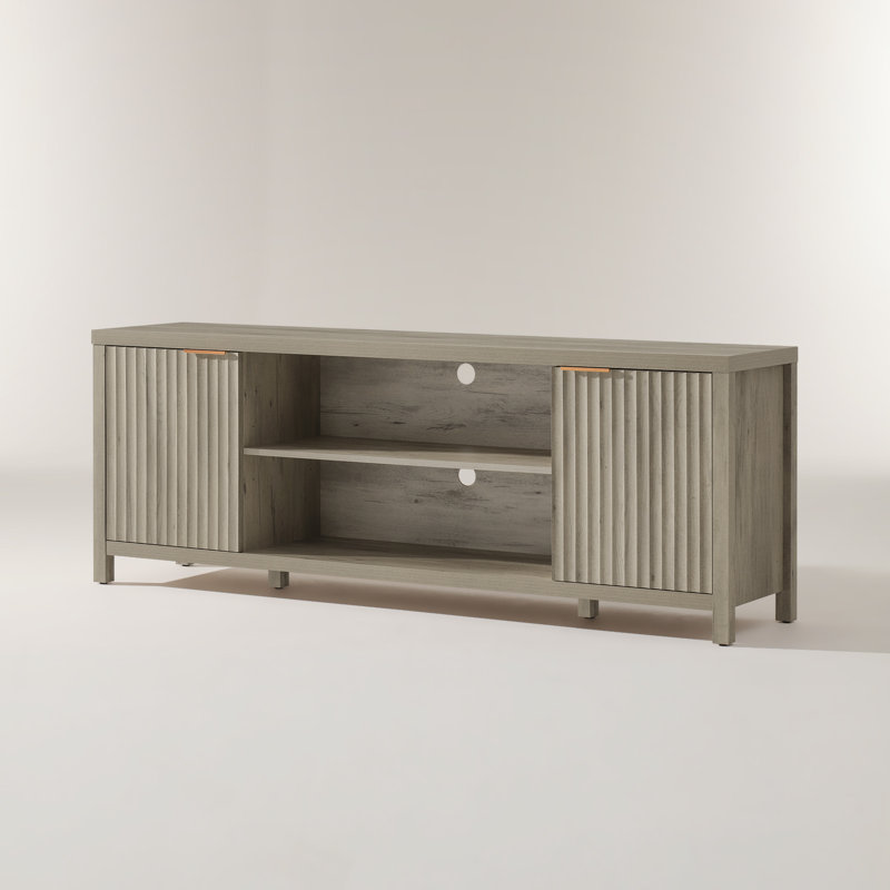 Nicolee 67'' W Storage Credenza, Greige Oak, 25"H x 67"W x 15.4"D