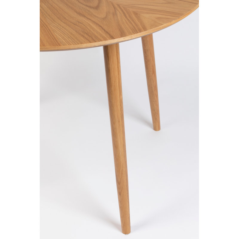 Fabio Round Solid Oak Dining Table, Brown
