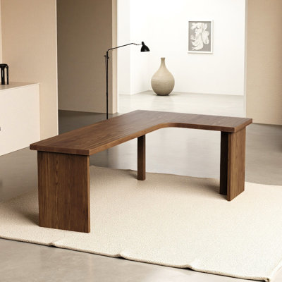 Simple All - Solid - Wood L - shaped Desk