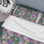 Vert et rose Tropical I - Ensemble de housse de couette à motif floral - Microfibre de polyester-420882527