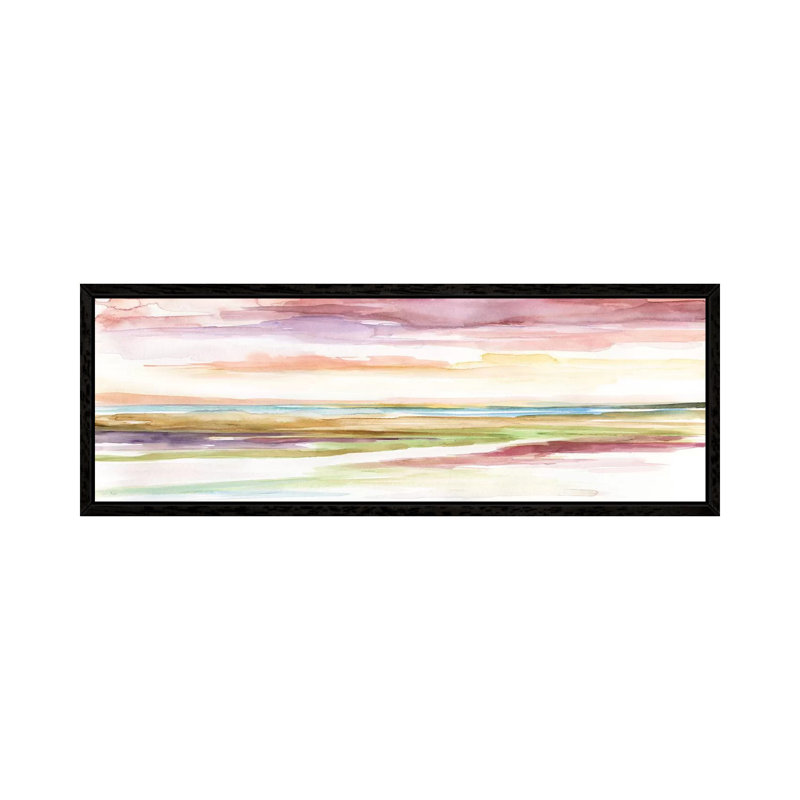 Spectrum Sunset II by Nan - Panoramic Print on Canvas, 30.48 cm H x 91.44 cm W, Black Framed