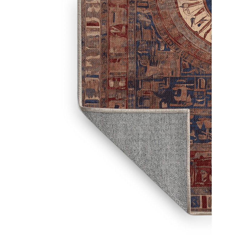 Machine Washable Brown Area Rug, Square 3'