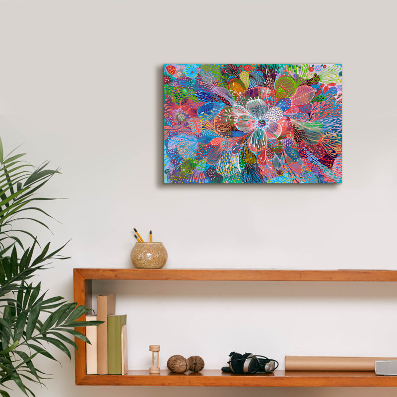 «Blooming2» par Noemi Ibarz, art mural sur toile, H 12 po x l 18 po x P 0,75 po