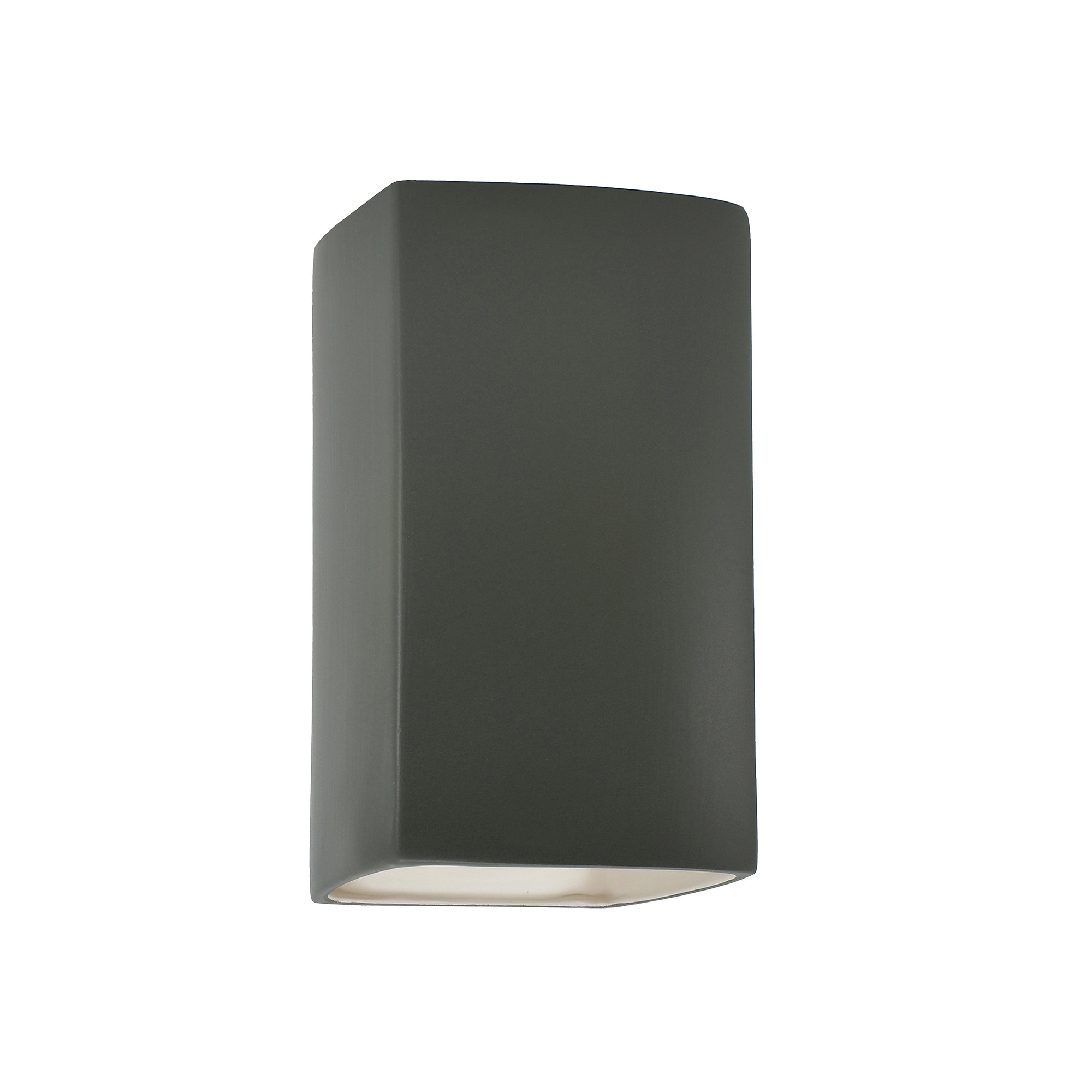 Nomad Outdoor Ceramic LED Wall Light, Integrated, 13.5" H x 7.25" W x 6.5" D, Pewter Green