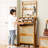 Light Natural Bamboo Shoe Cabinet for Entryway, Hallway, 73.2-Inch Tall Freestanding Storage with 3 Rattan Flip Drawers and 8 Coat Hooks