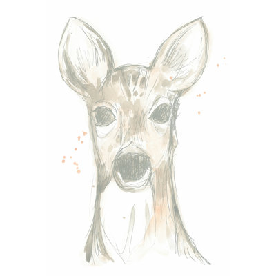 Deer Cameo II by June Erica Vess - Wrapped Canvas Painting