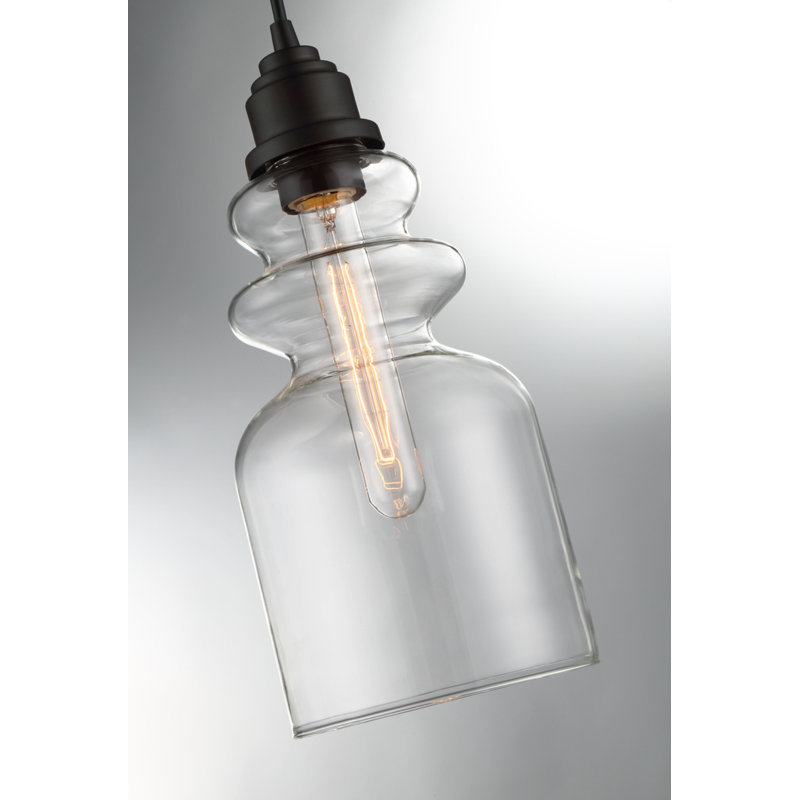 Luminaire suspendu cylindrique à 1 lumière Cicely, Bronze huilé