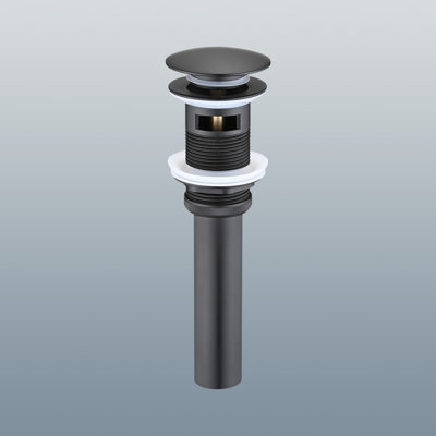 Drain escamotable en acier inoxydable pour salle de bain avec trop-plein (1 pièce)