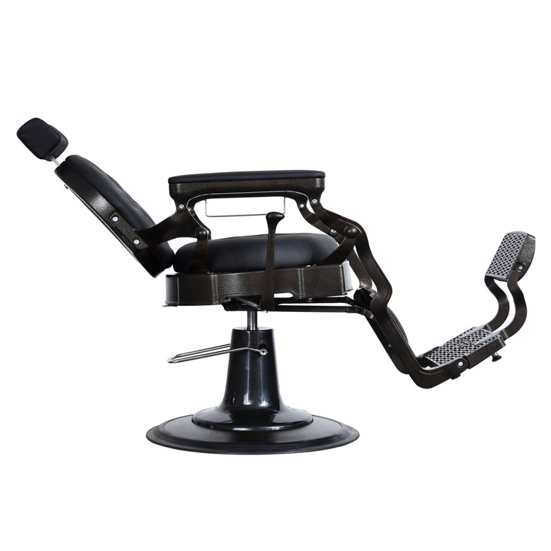 Fauteuil inclinable à haute inclinaison hydraulique, Similicuir noir