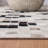 Sebeka Hand Woven Leather/Felted Cloth Chevron Rug in Ivory/Black-1163500380