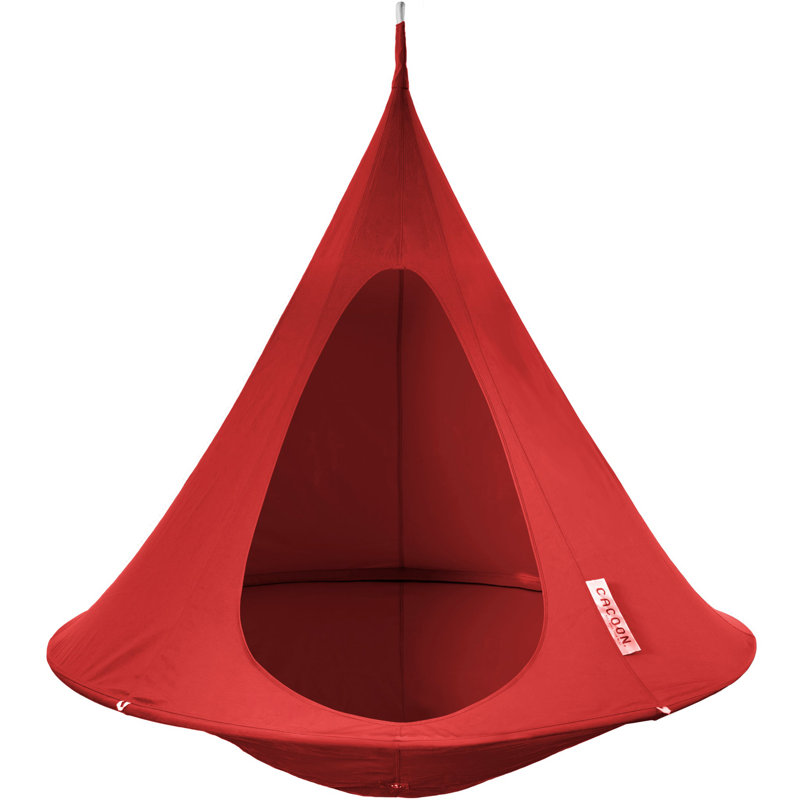 Bonfire Red Hanging Cacoon Pod Chair with Aluminum Frame