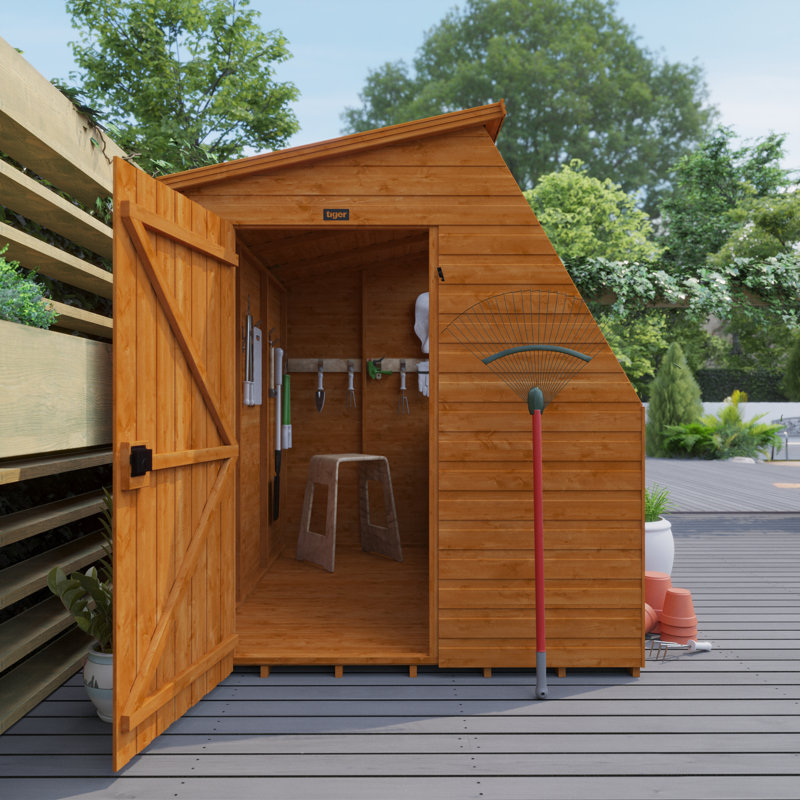 Solid Wood Shiplap Pent Garden Shed, 6ft. W x 6ft. D