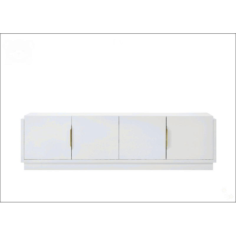 White 4-Door TV Stand