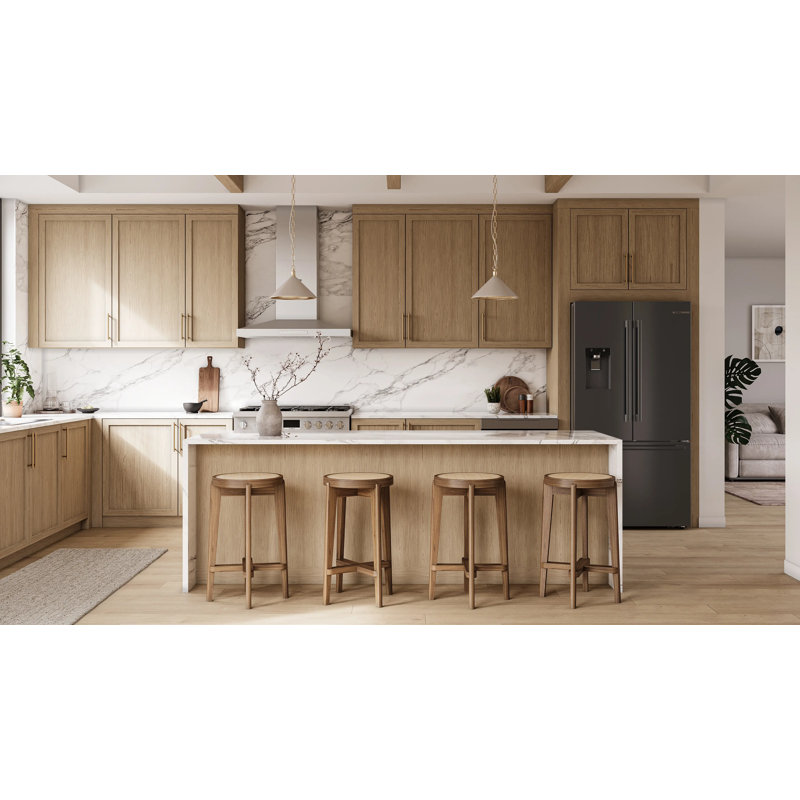 Free-Standing Fridge-Freezer, Black Stainless Steel